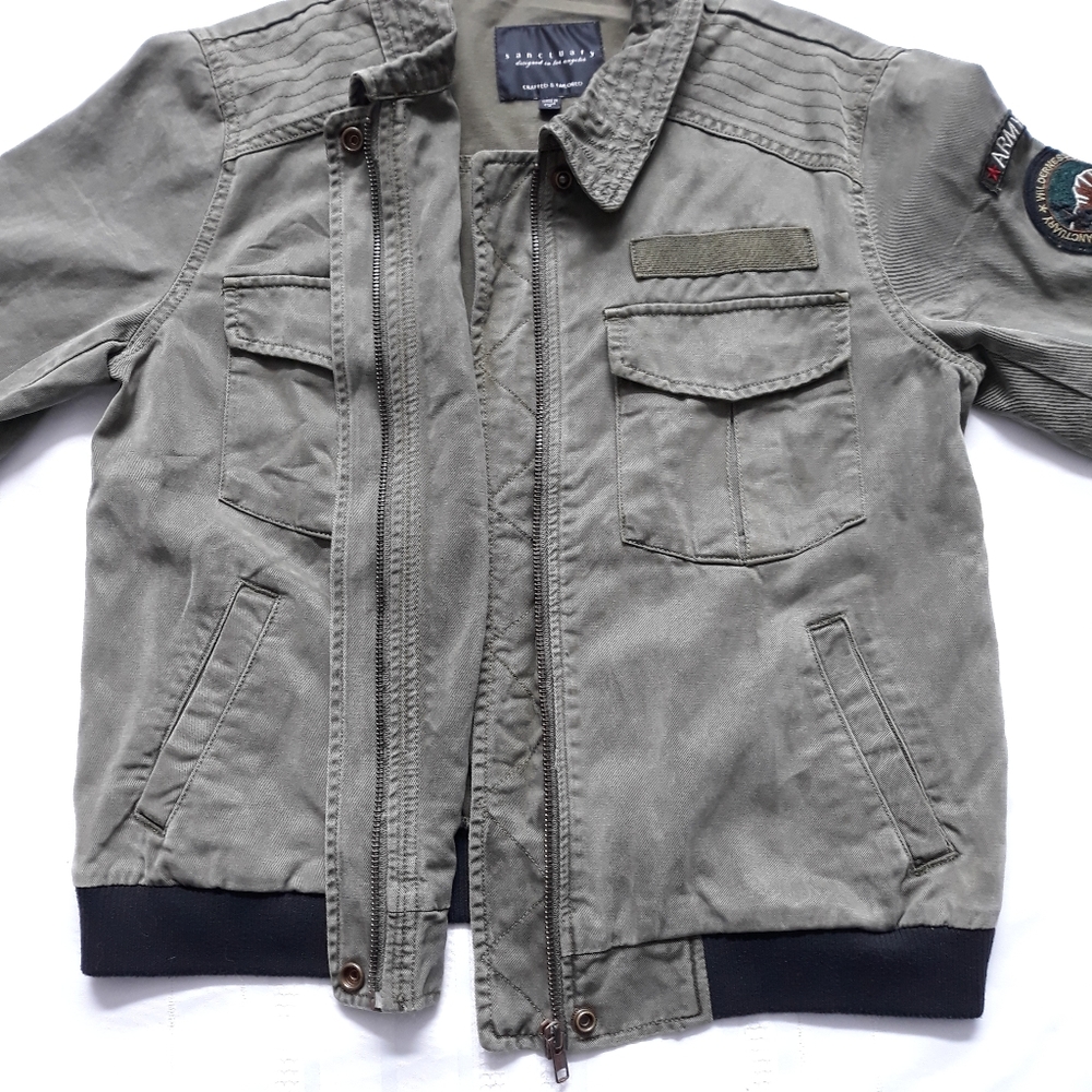 Sanctuary Distressed Green Utility Jacket - Picture 9 of 16